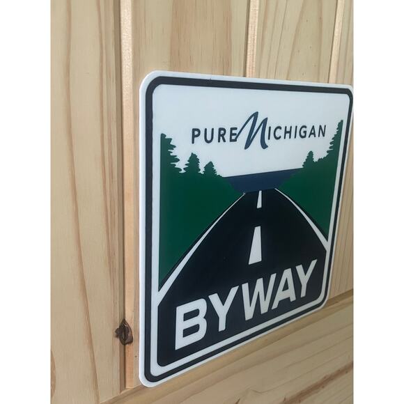 Pure Michigan Byway Road Sign Travel Interstate Highway Lake Midwest - Picture 2 of 2